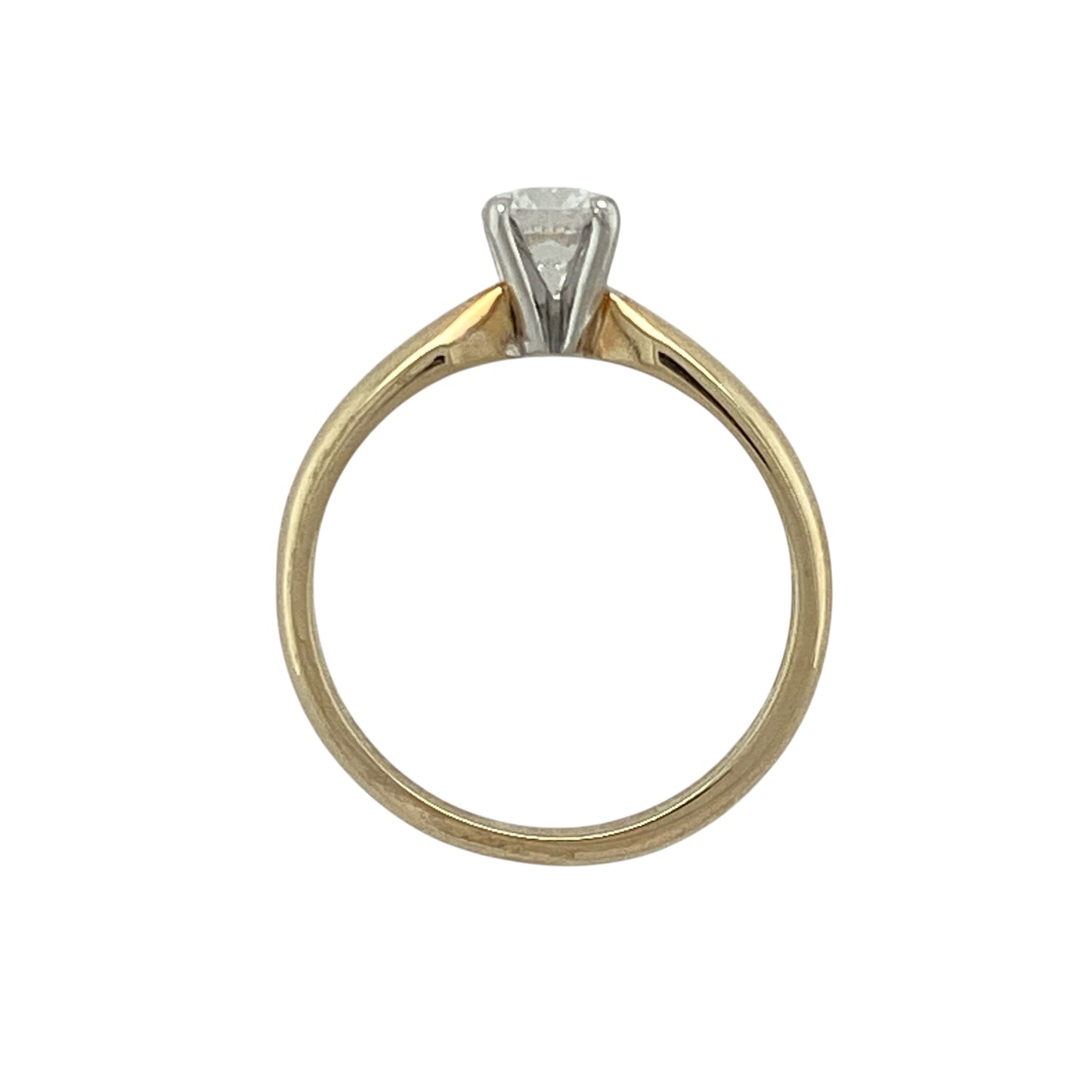 New 9ct Gold & Swarovski Crystal Set 0.50ct Solitaire Ring