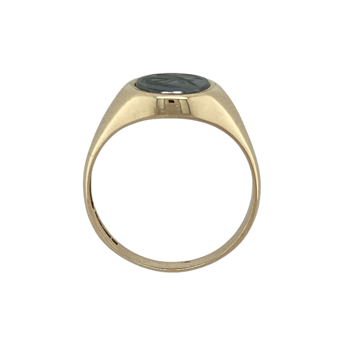 9ct Gold & Hematite Centurion Set Oval Signet Ring