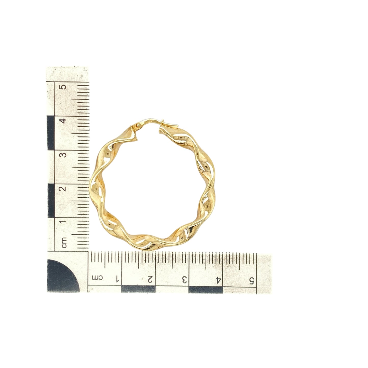 9ct Gold Twisted Ribbon Hoop Creole Earrings