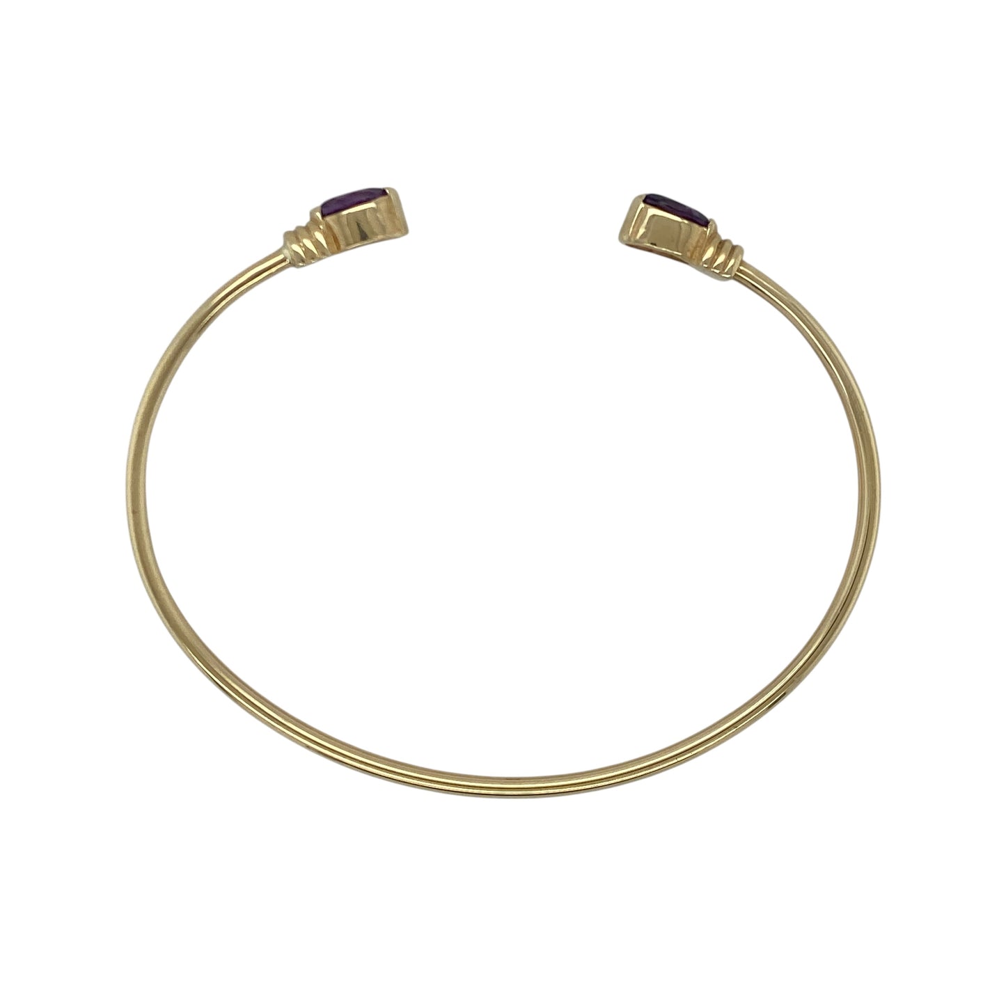 9ct Gold & Amethyst Set Torque Bangle