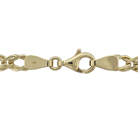 Bring bold style and rich golden tone to your collection with this pre-owned 9ct yellow gold double curb chainβan eye-catching piece offering strength, presence, and timeless appeal.
Design: This 18" double curb chain features substantial 5mm links arranged in a layered curb style, creating a striking, textured look with added depth and definition.
Material: Made from 9-carat yellow gold, the chain displays a polished finish that enhances its warm, luminous shine.