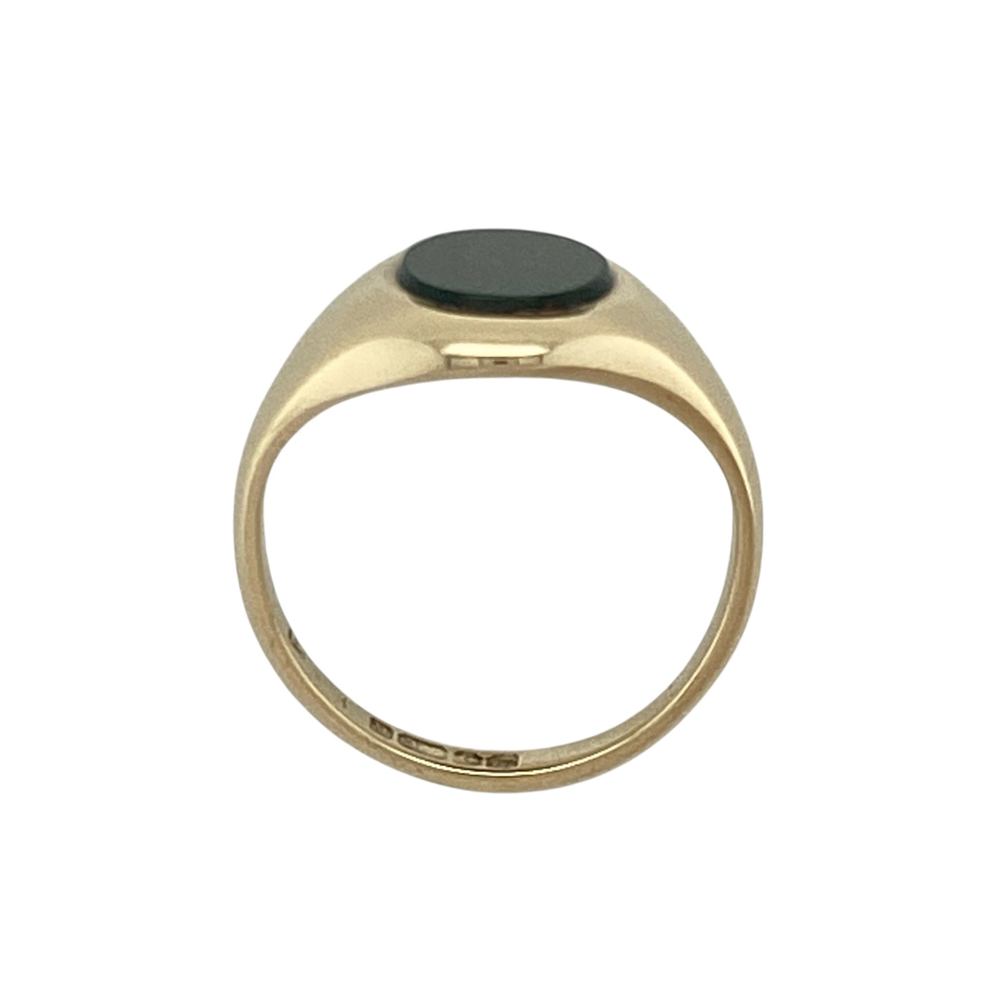 9ct Gold & Bloodstone Set Oval Signet Ring