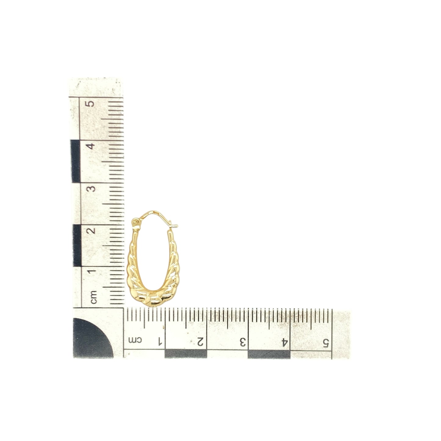 9ct Gold Bubble Style Oval Creole Earrings