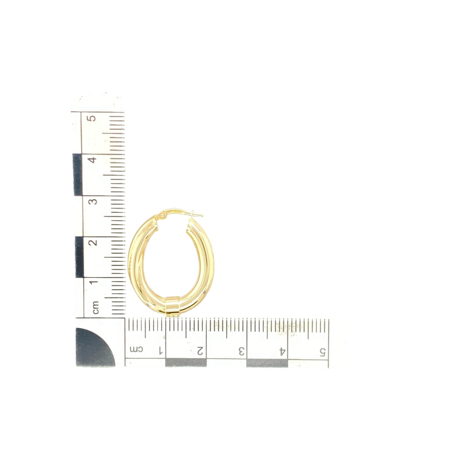 9ct Gold Twist Oval Creole Earrings