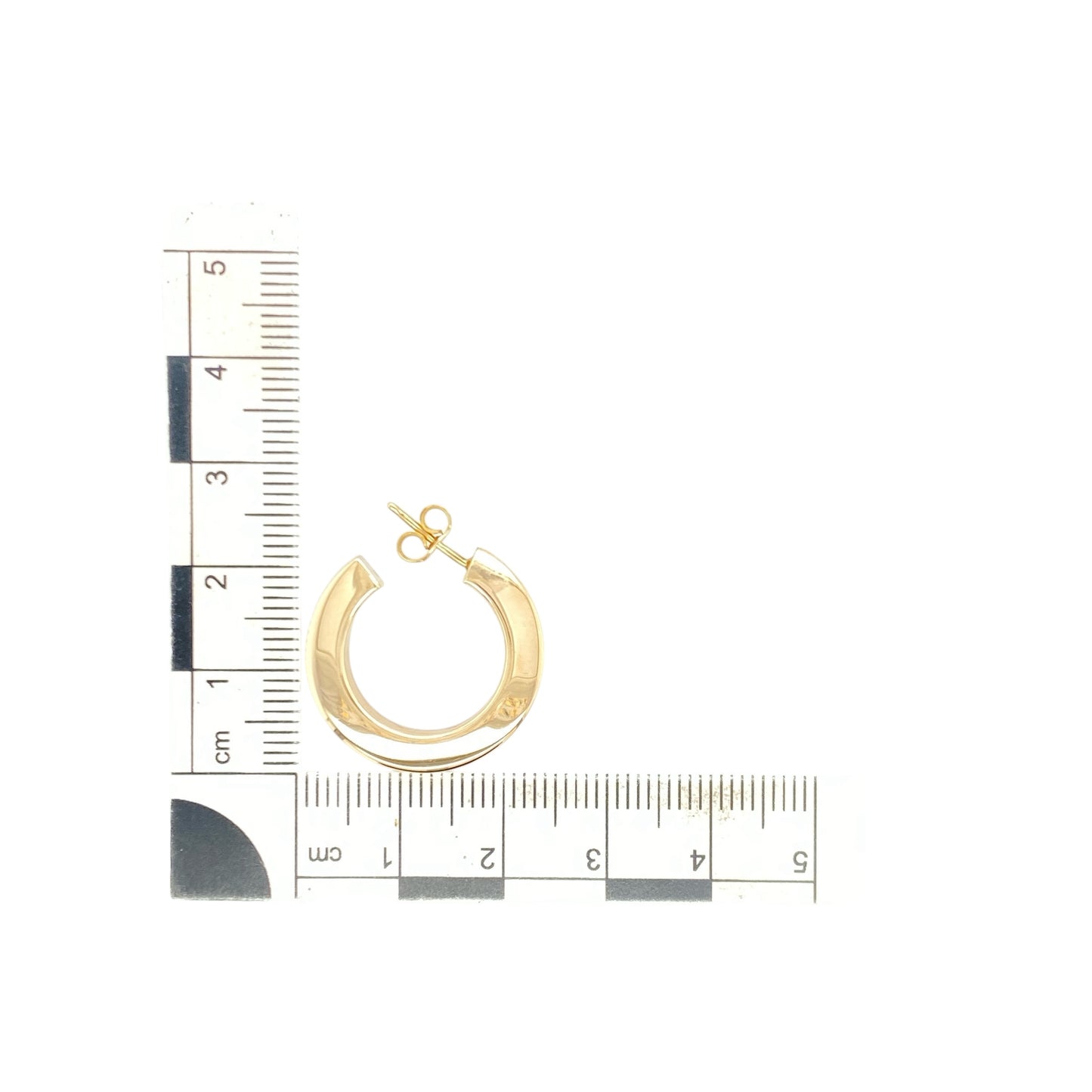9ct Gold Plain Half Hoop Stud Earrings