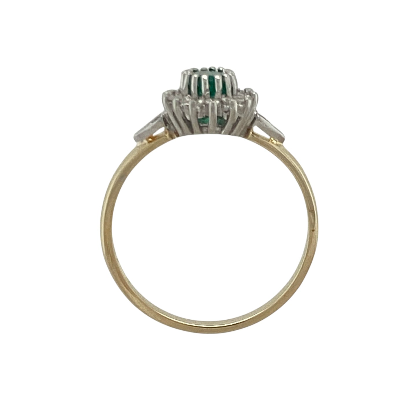9ct Gold Diamond & Emerald Set Cluster Ring
