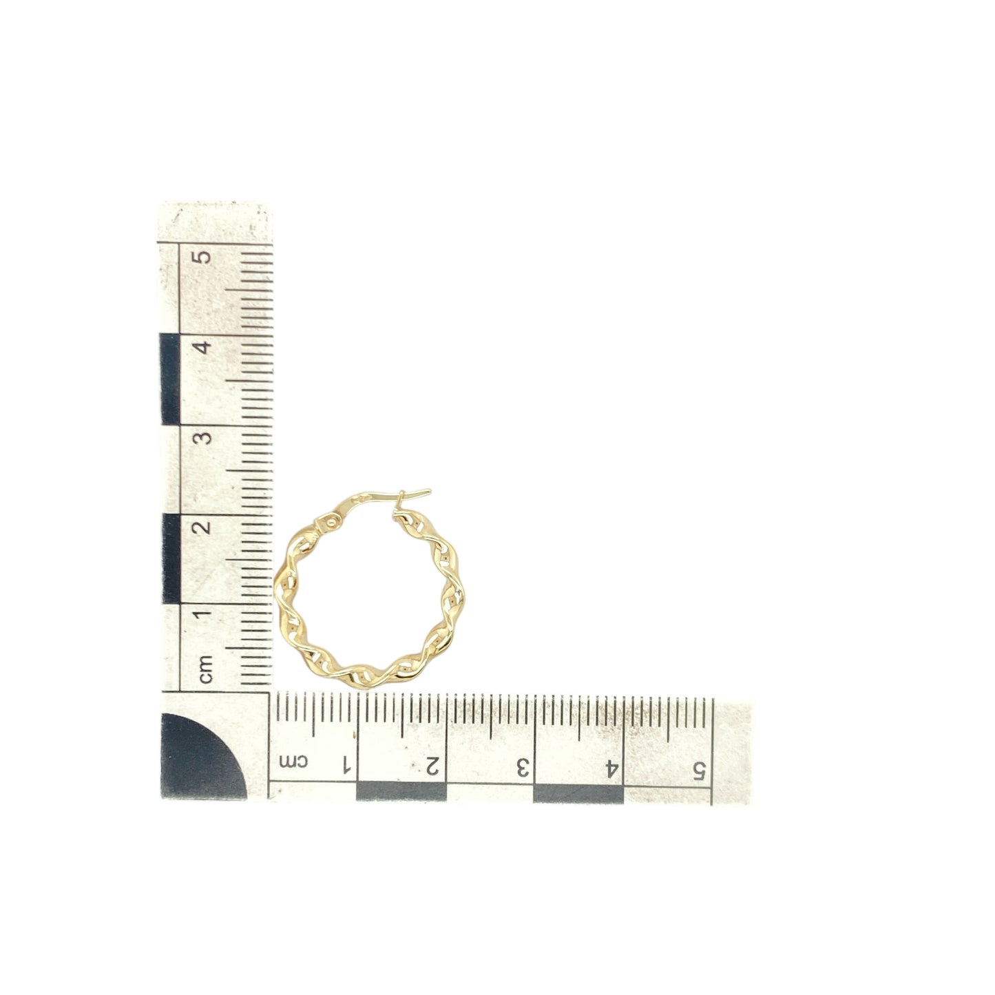 9ct Gold Ribbon Twisted Hoop Creole Earrings