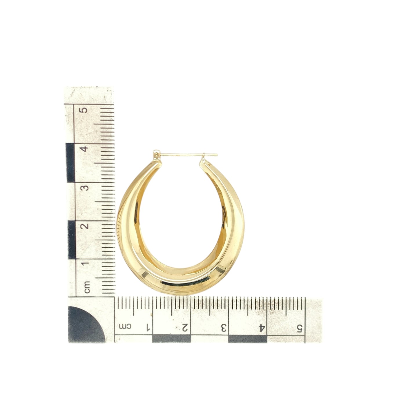 9ct Gold Plain Oval Creole Earrings