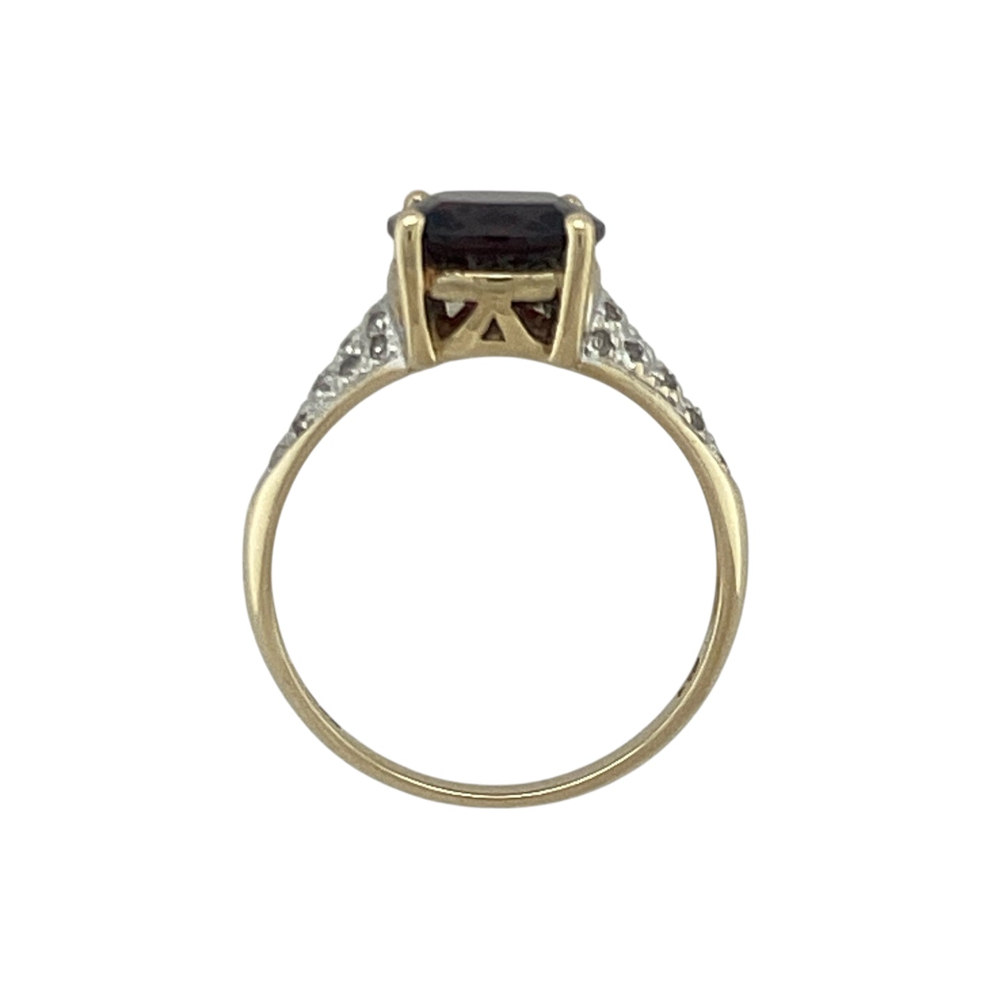 9ct Gold Diamond & Garnet Set Ring