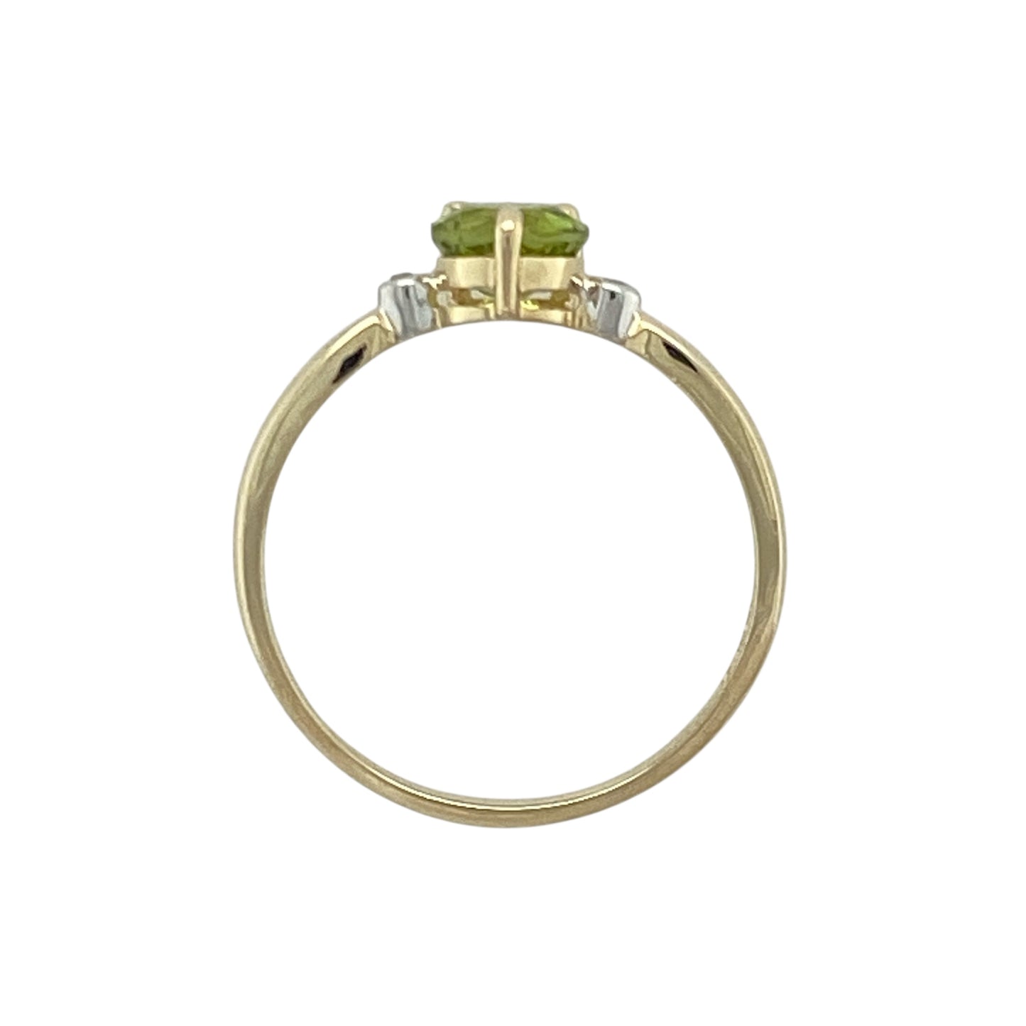 9ct Gold Diamond & Peridot Set Ring