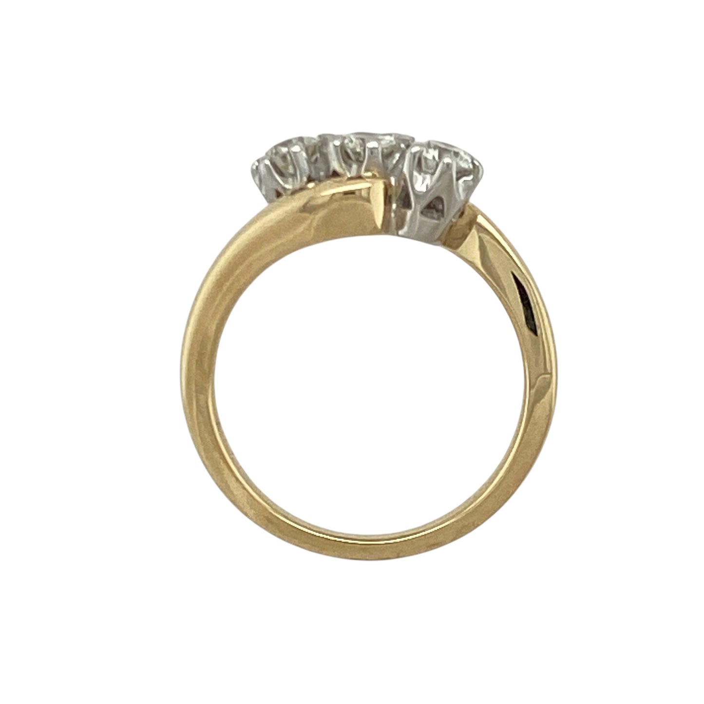 18ct Gold & Diamond Set Twist Trilogy Ring