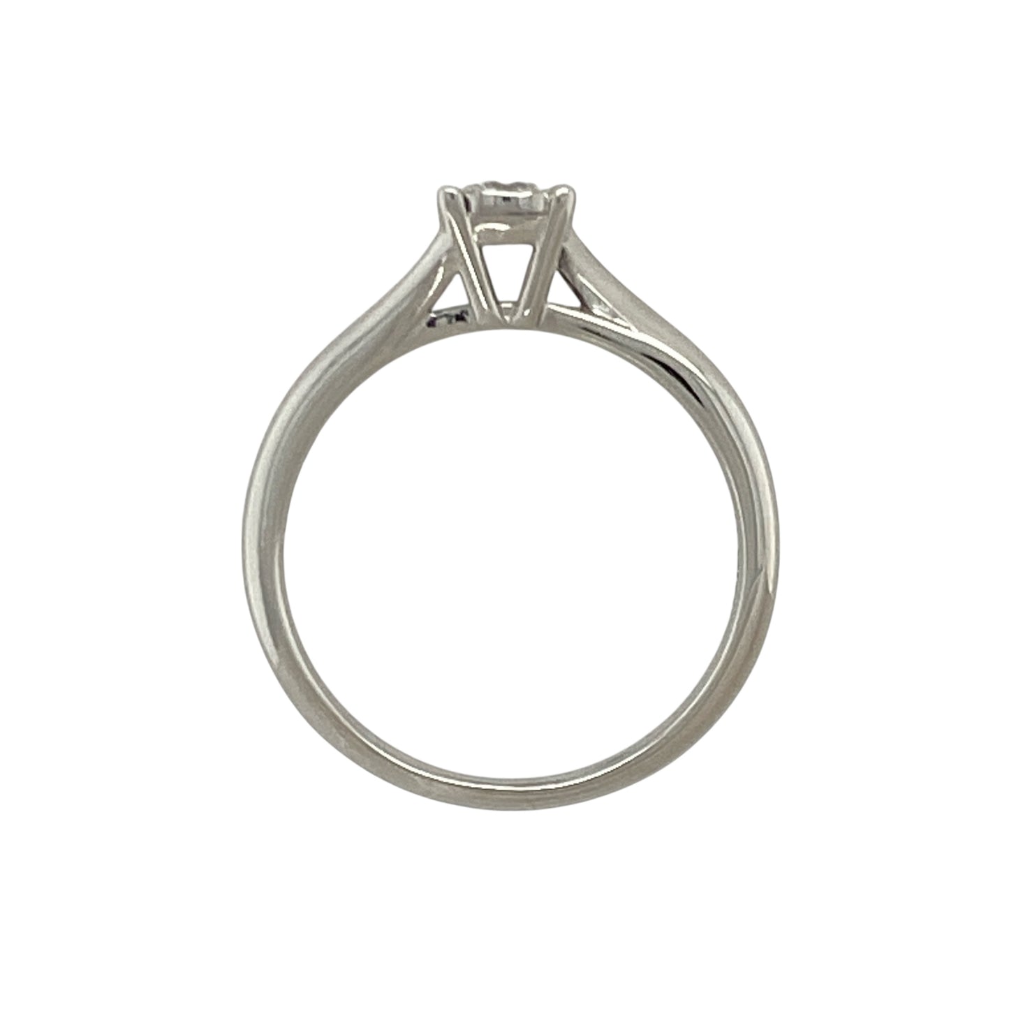 9ct White Gold & Diamond Illusion Set Solitaire Ring