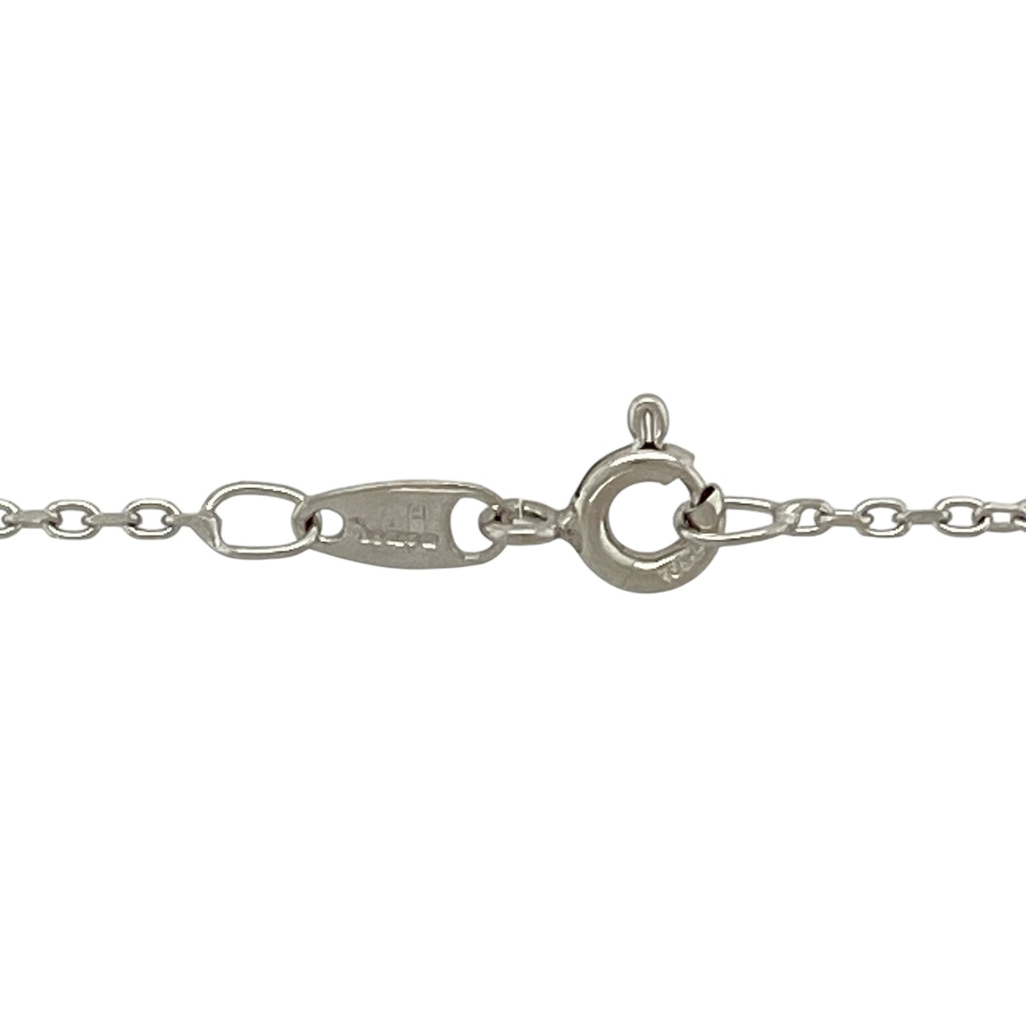 18ct White Gold & Blue Stone Set Oval 16" Necklace