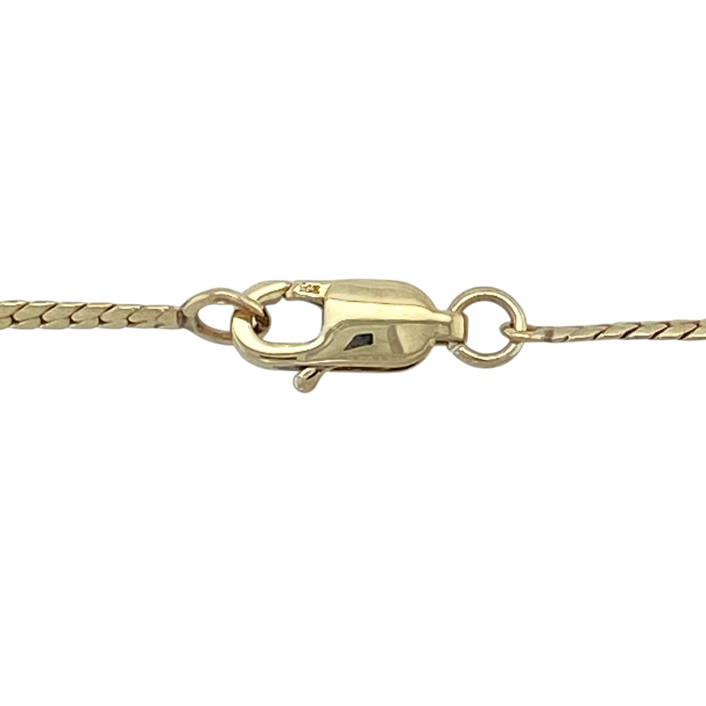 9ct Gold Diamond & Blue Topaz Set Flat Snake 18" Necklace