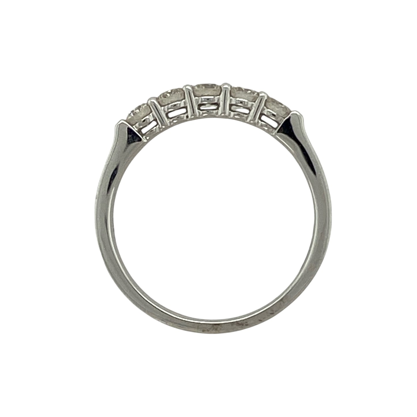 New 18ct White Gold & Diamond Set Five Stone Band Ring