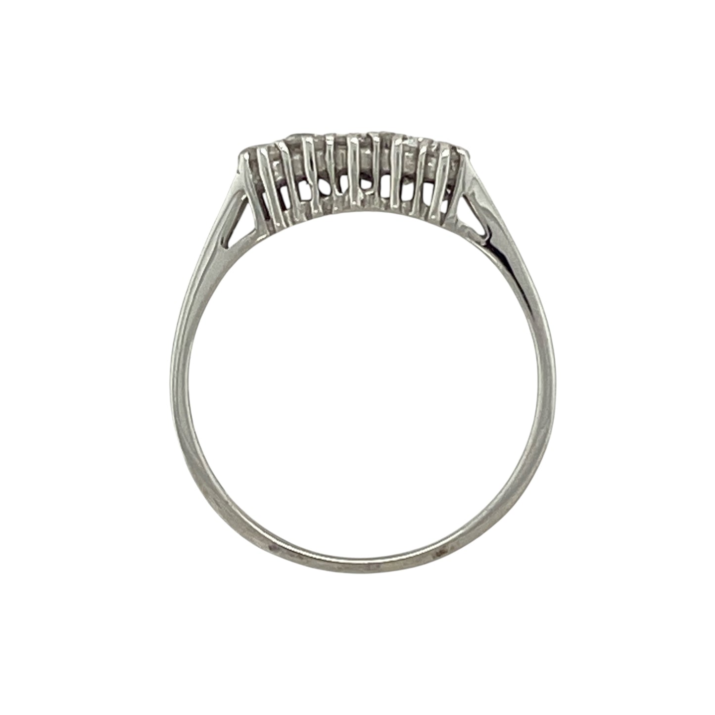 New 9ct White Gold & Diamond Set Five Stone Band Ring