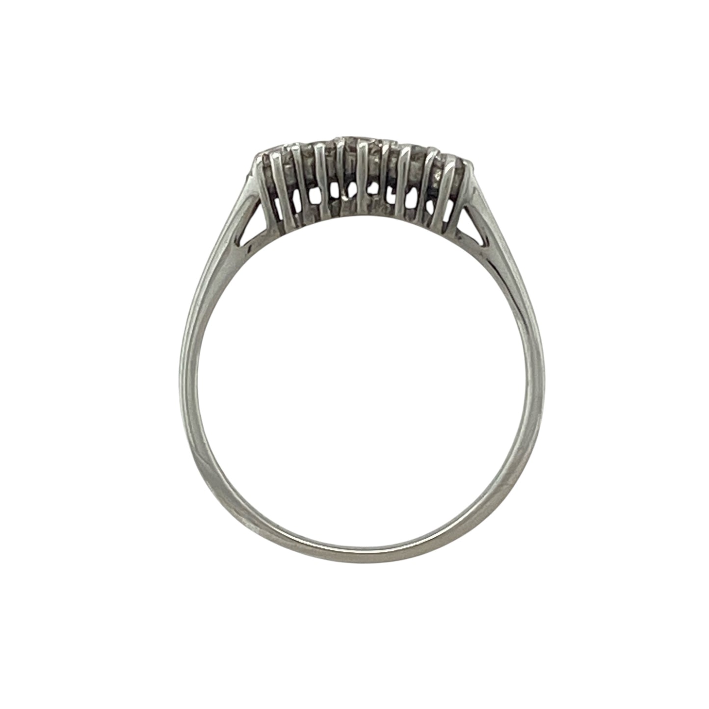 New 9ct White Gold & Diamond Set Five Stone Band Ring