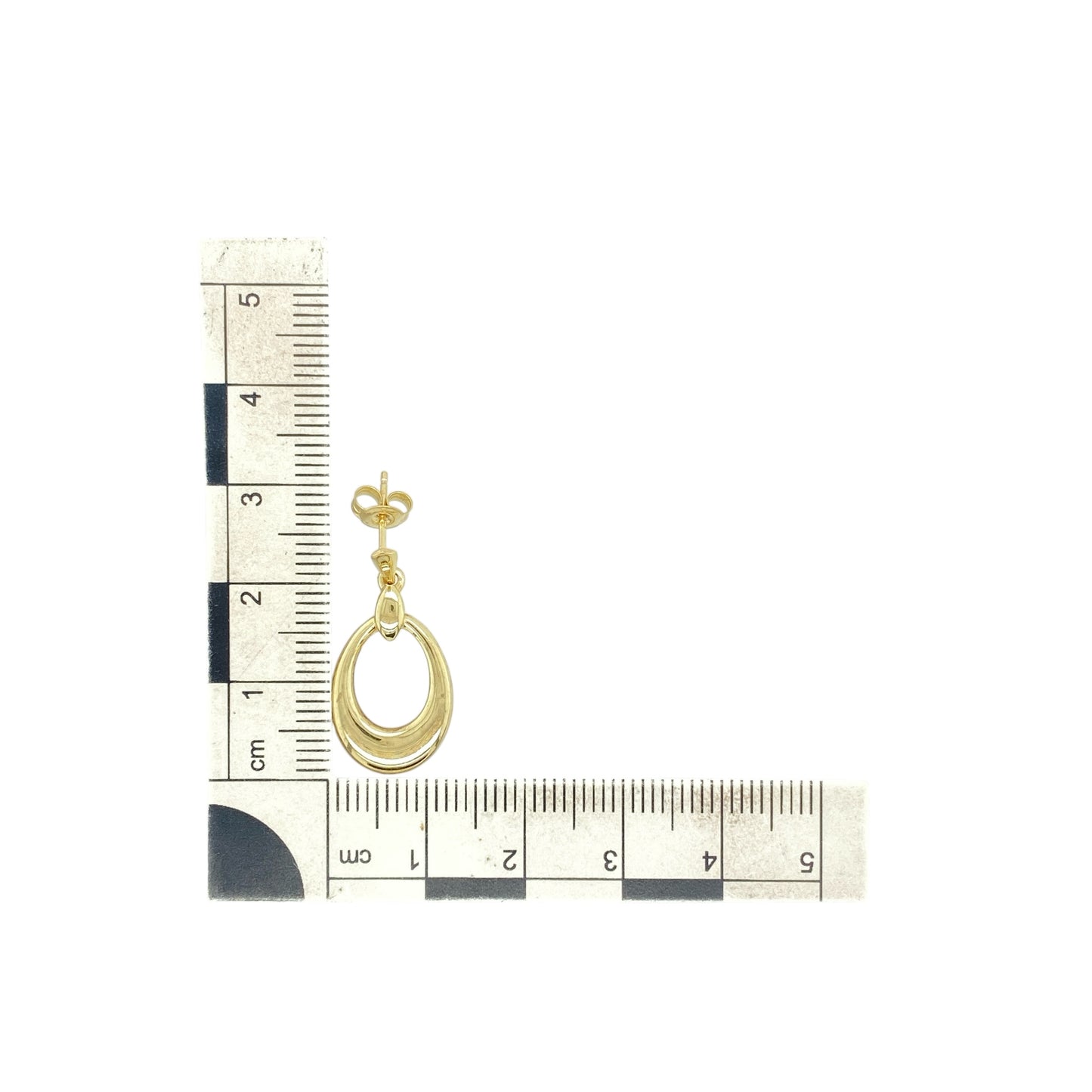 9ct Gold Oval Drop Earrings