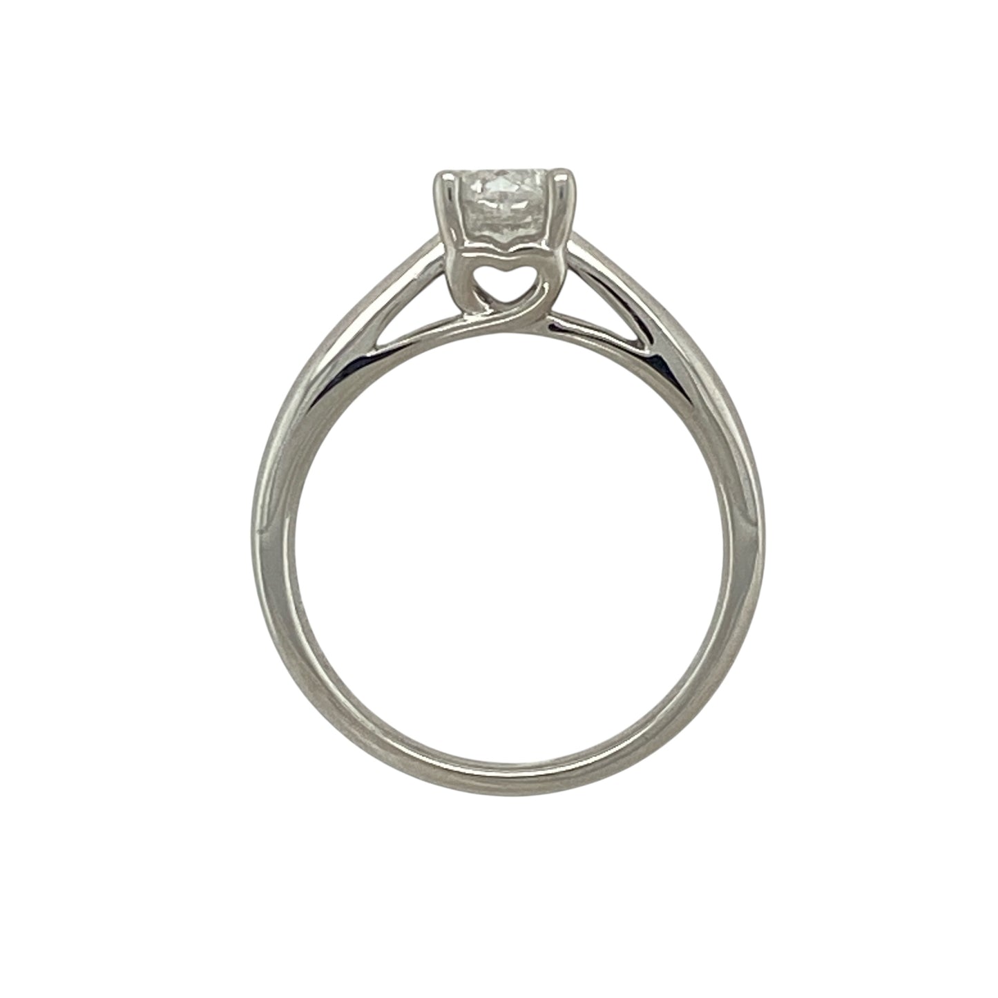 9ct White Gold & Diamond Set Solitaire Ring
