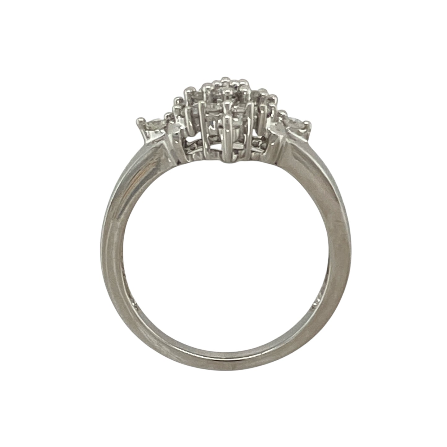 9ct White Gold & Diamond Set Cluster Ring