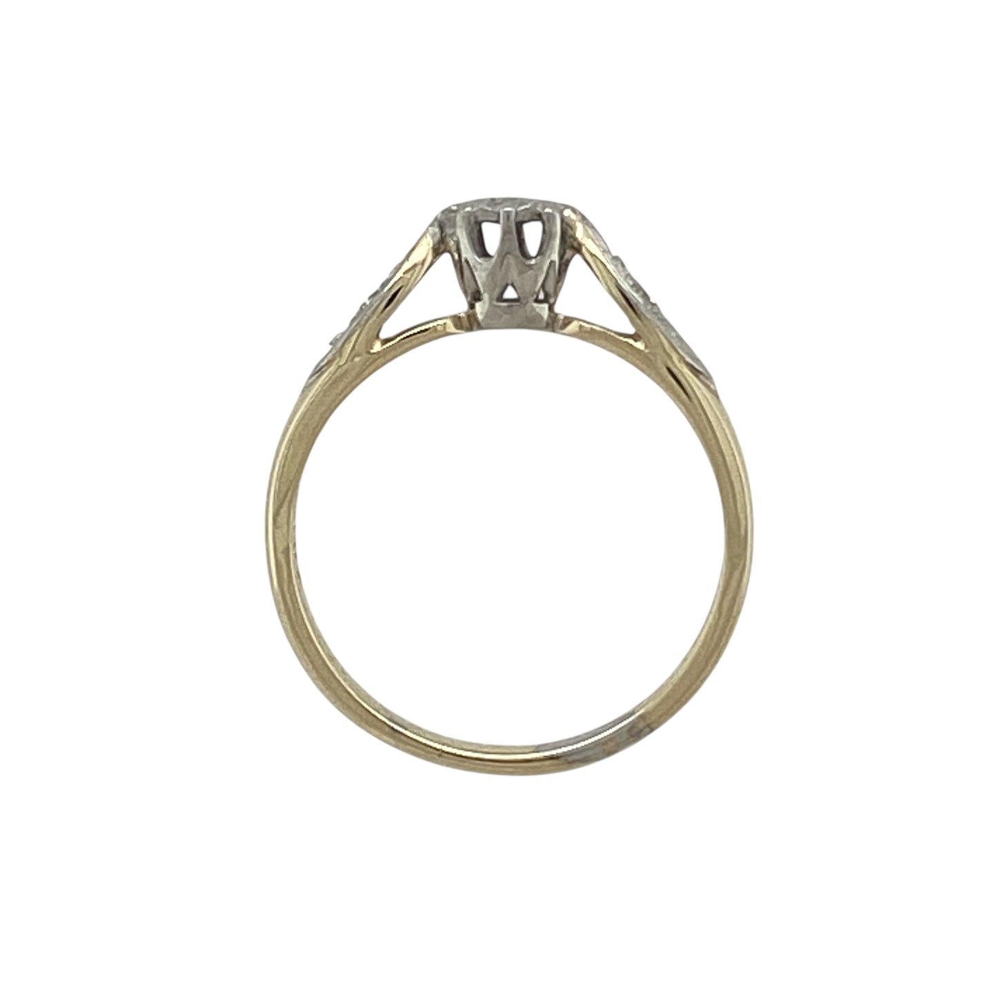 9ct Gold & Diamond Set Solitaire Ring