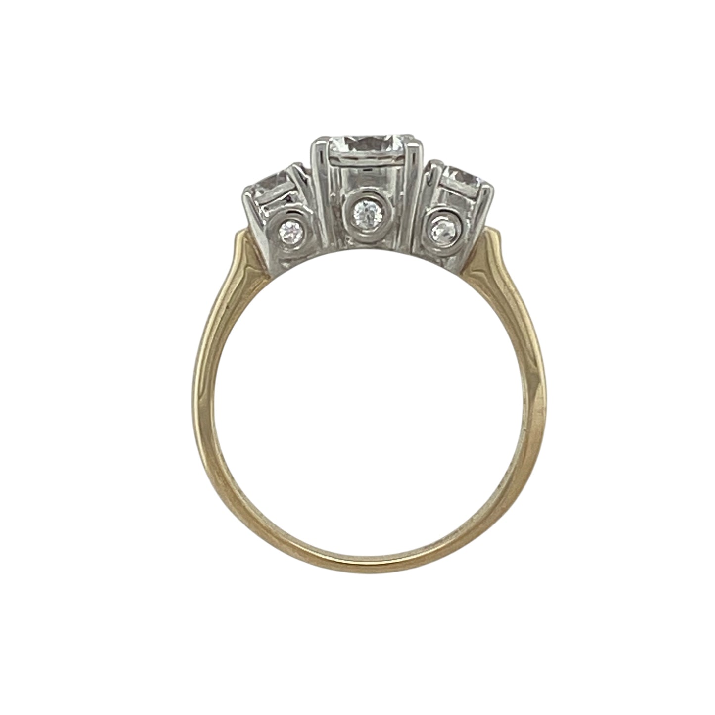 9ct Gold & Cubic Zirconia Set Trilogy Ring