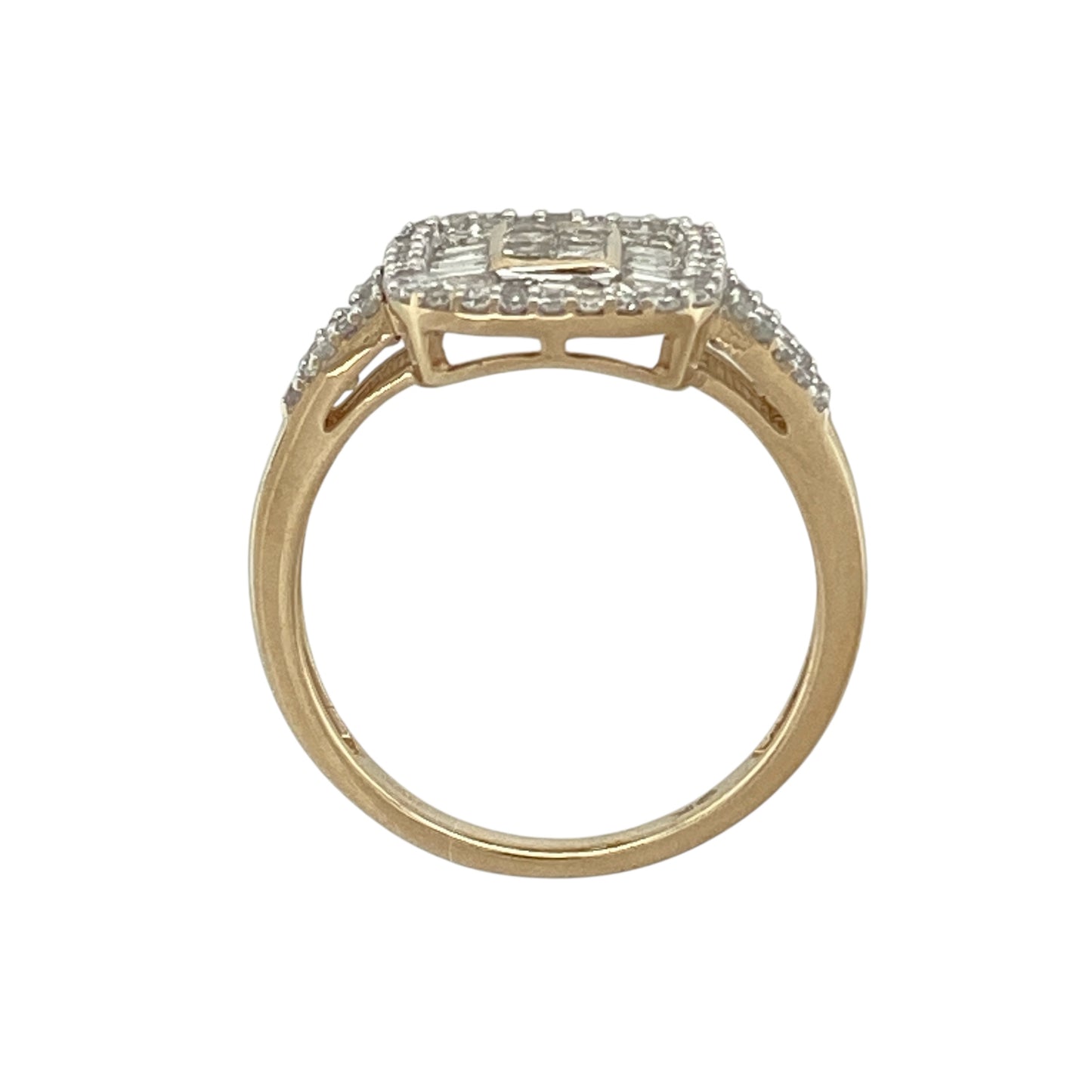 9ct Gold & Diamond Set Halo Cluster Ring