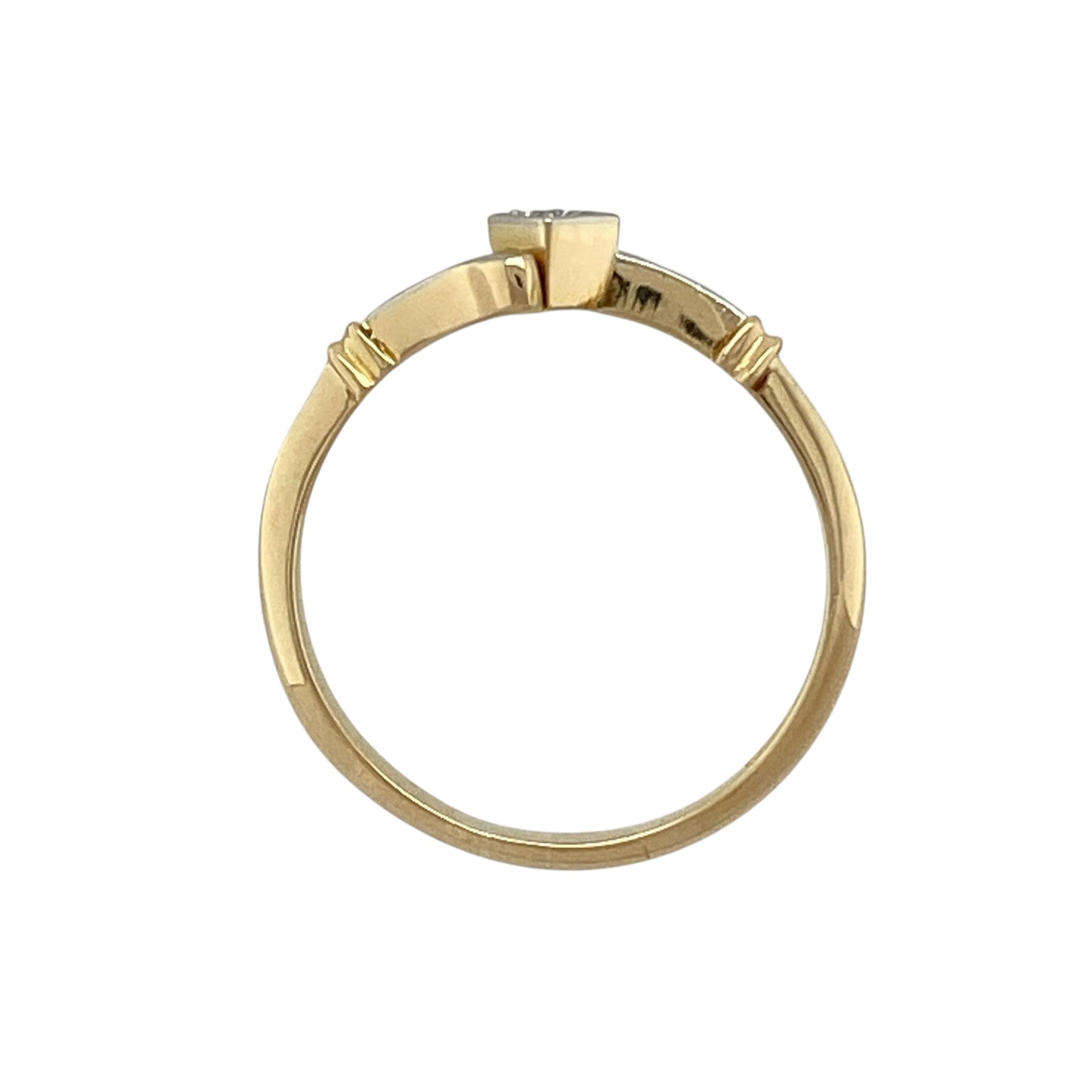 18ct Gold & Diamond Set Vintage Twist Solitaire Ring