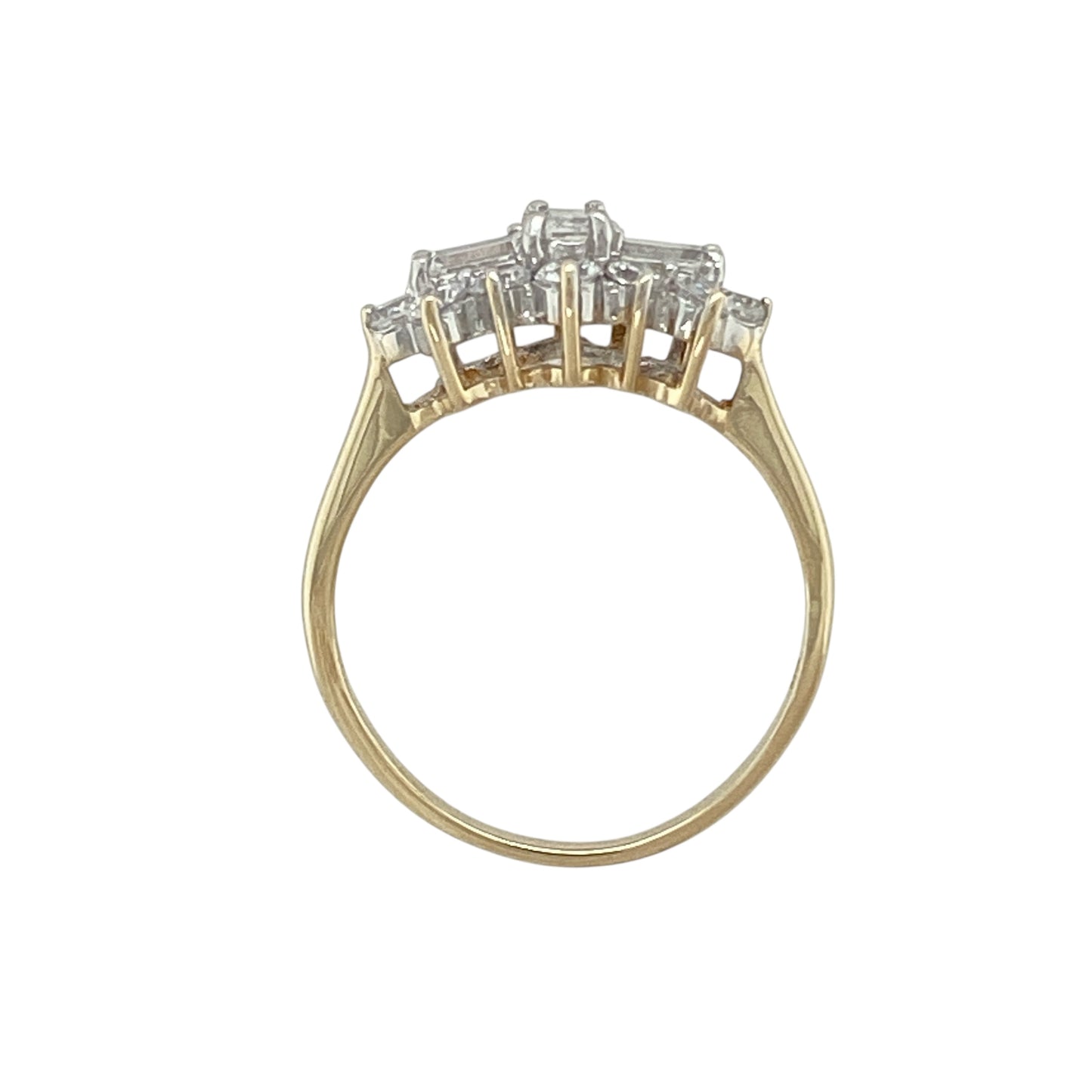 9ct Gold & Cubic Zirconia Set Cluster Ring
