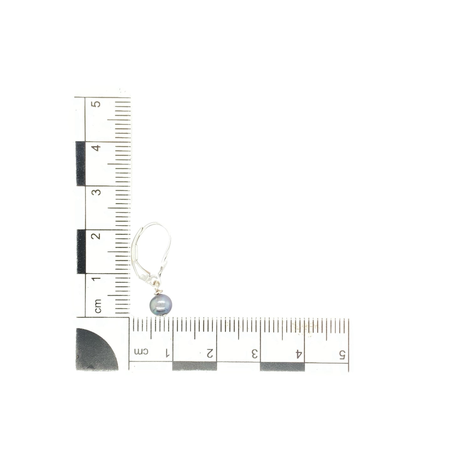 14ct White Gold & Grey Pearl Set Drop Earrings