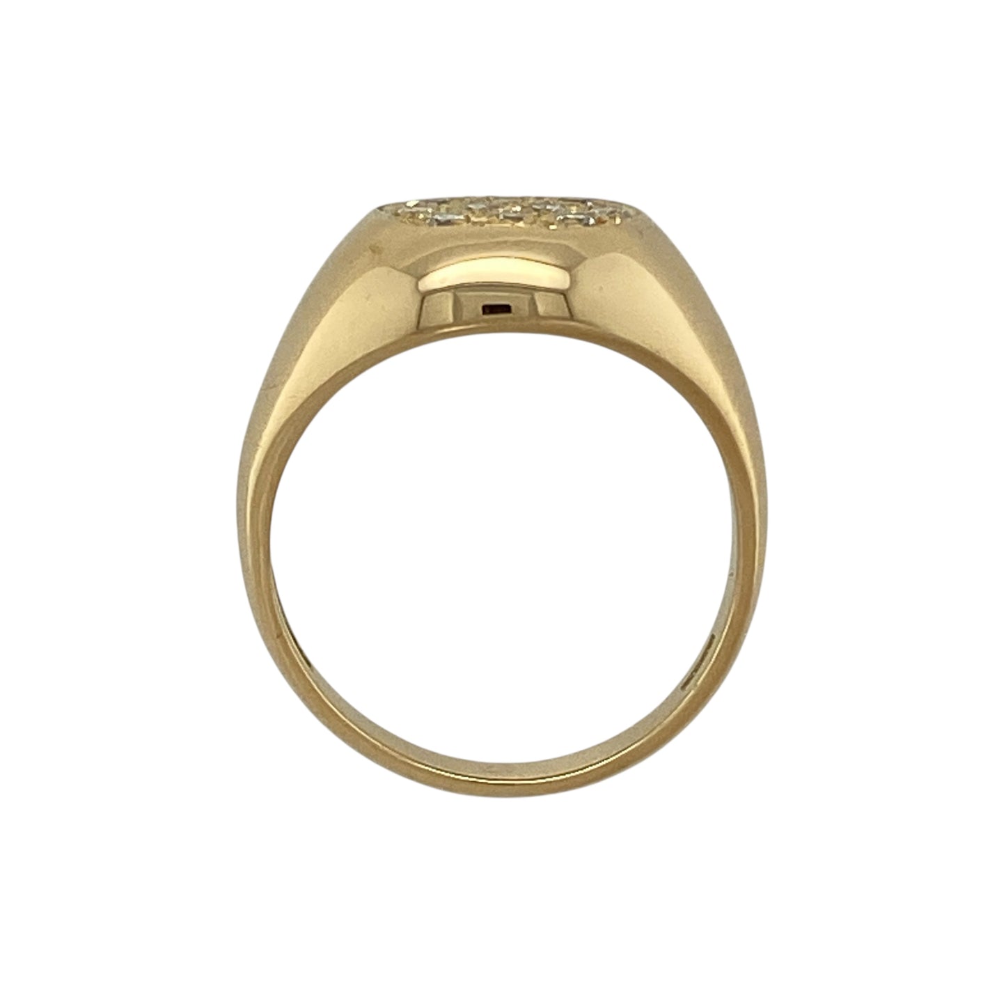 18ct Gold & Diamond Set Oval Signet Ring