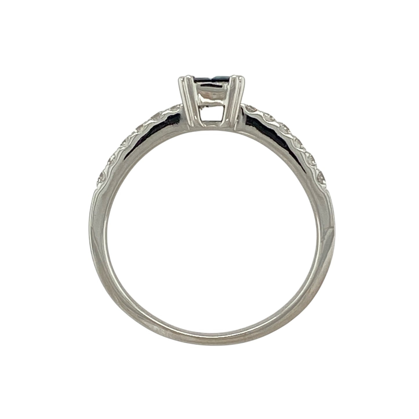 14ct White Gold & Blue Enhanced Diamond Set Solitaire Ring