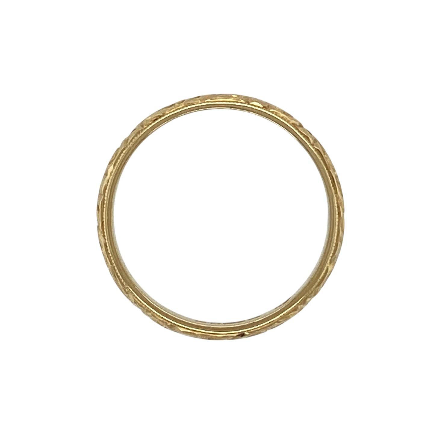 18ct Gold Patterned Band Ring