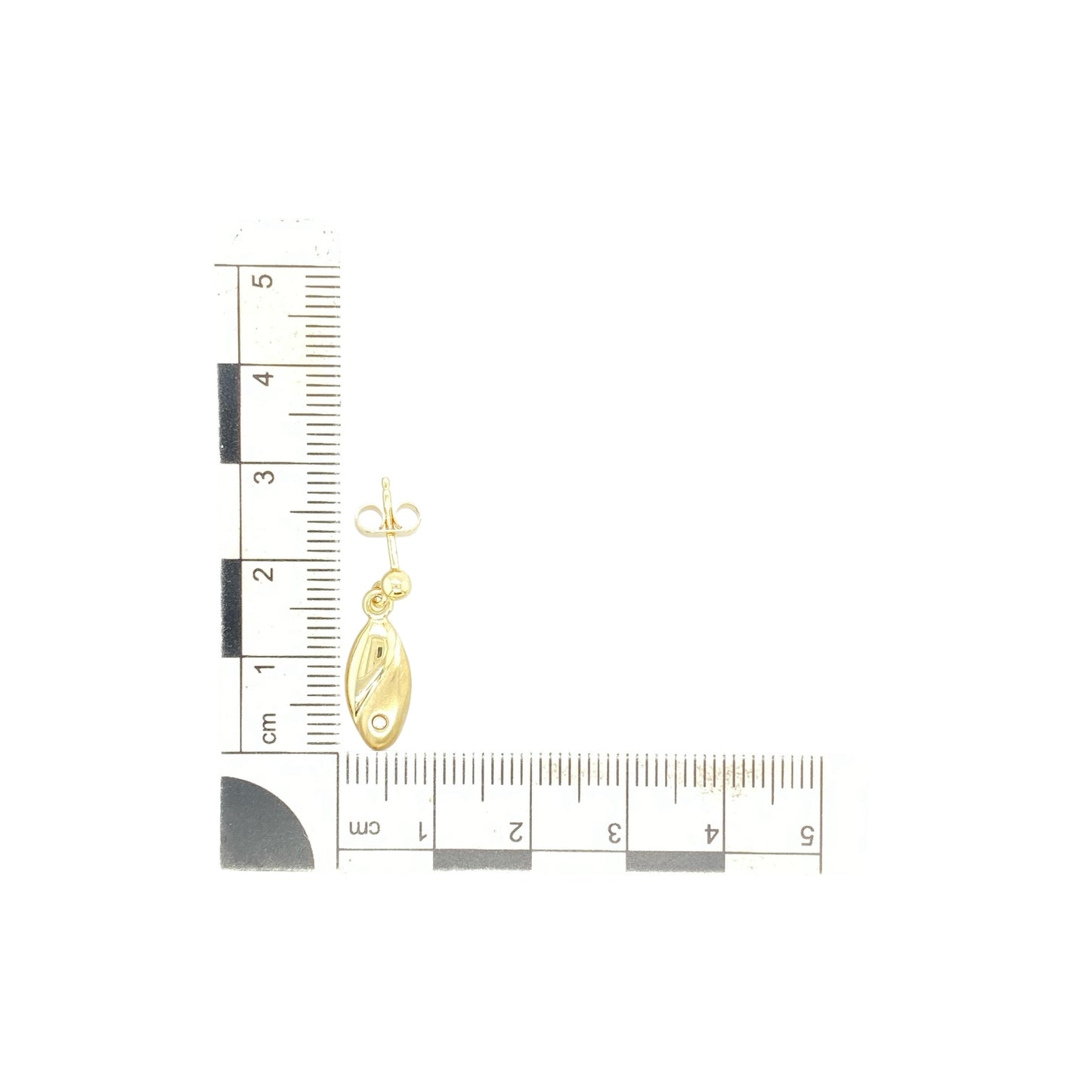 9ct Gold & Diamond Set Oval Drop Earrings