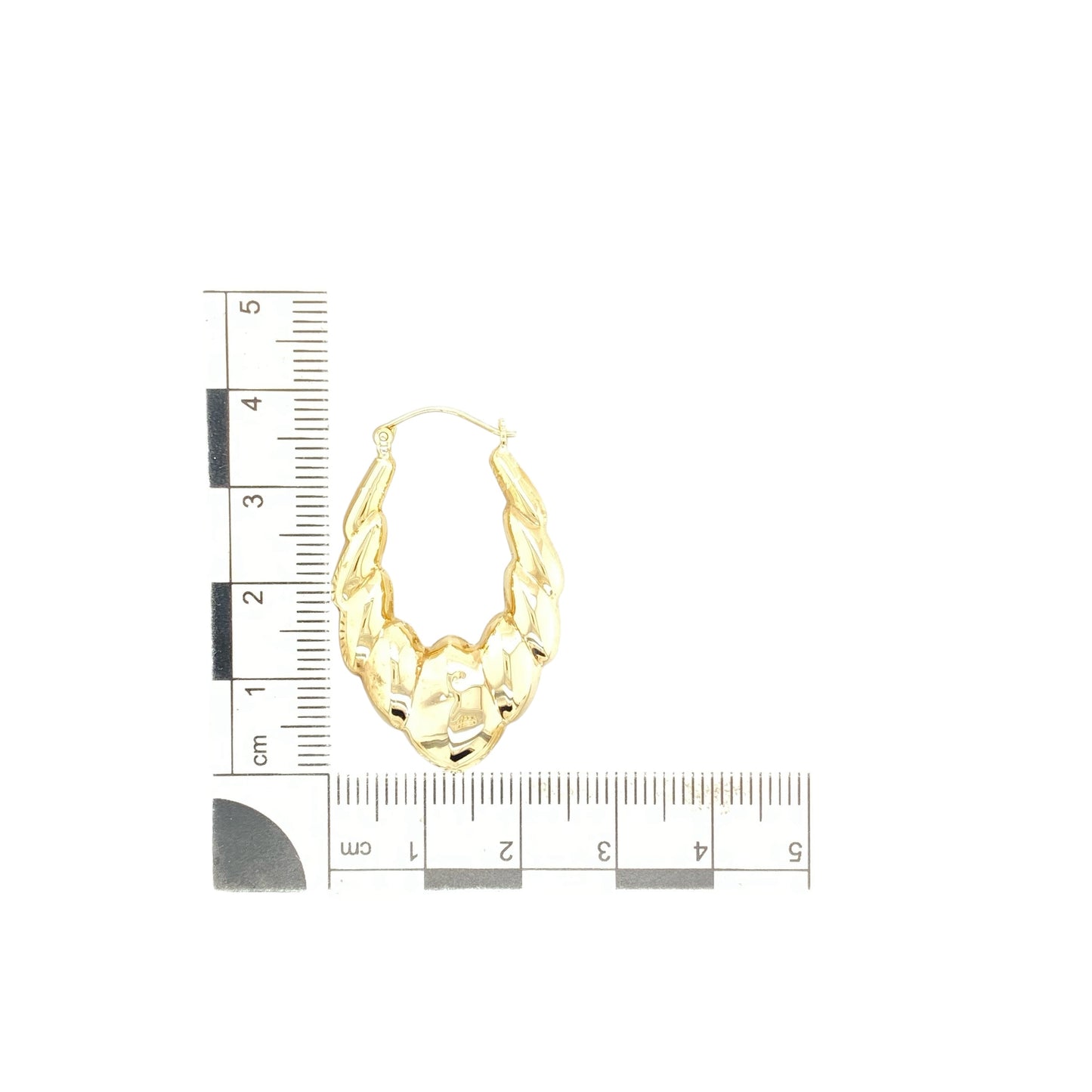 9ct Gold Fancy Oval Shaped Creole Earrings
