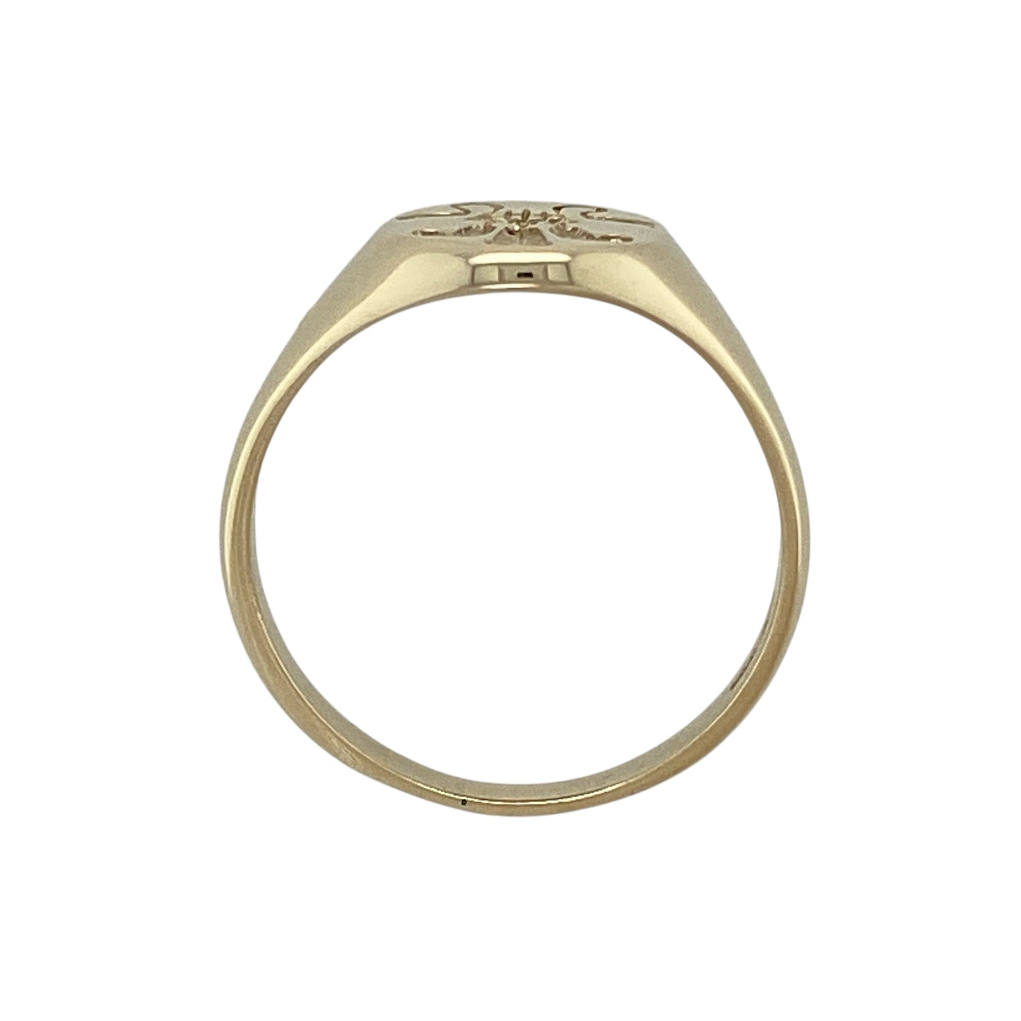 9ct Gold Welsh Three Feathers Oval Signet Ring