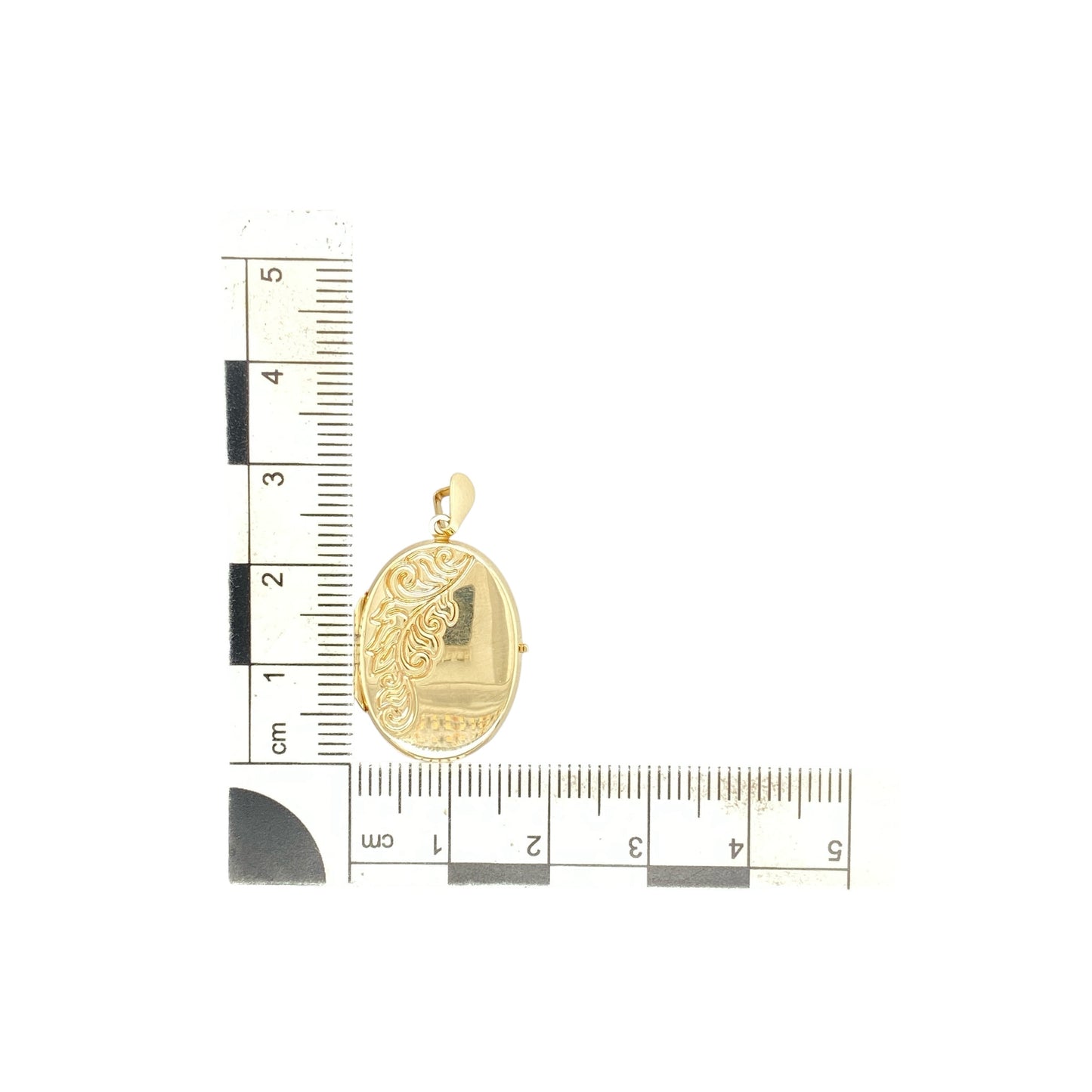 9ct Gold Patterned Oval Locket