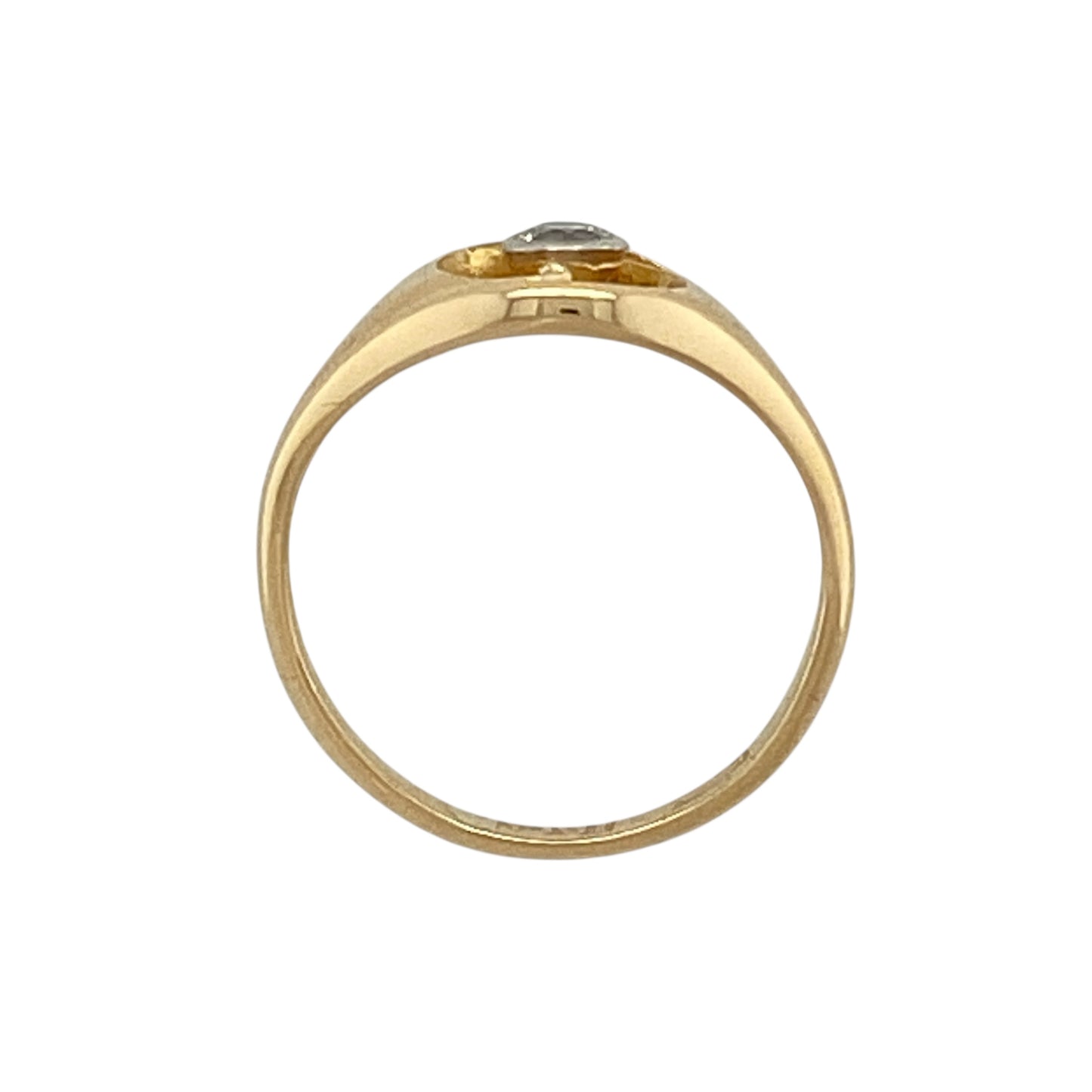 18ct Gold & Diamond Set Solitaire Twist Ring