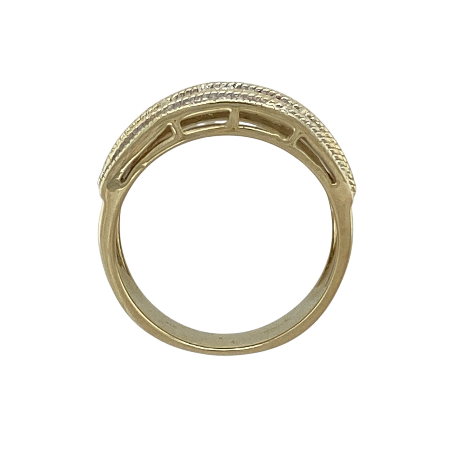 9ct Gold & Diamond Set Wide Band Ring