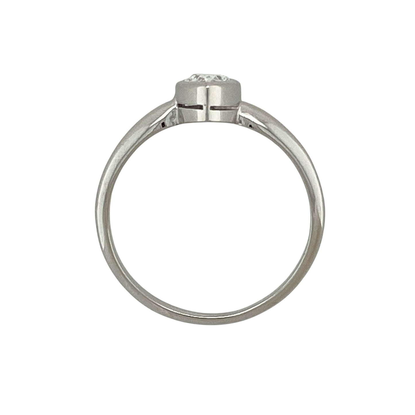 18ct White Gold & Diamond Pearl Cut Solitaire Ring