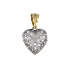 Load image into Gallery viewer, Preowned 9ct Yellow and White Gold &amp; Cubic Zirconia Set Heart Pendant with the weight 2.70 grams
