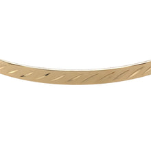 Load image into Gallery viewer, Preowned 9ct Yellow Solid Gold Patterned Bangle with the weight 6 grams. The bangle width is 4mm and the bangle diameter is 6.8cm 
