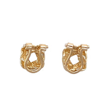 Load image into Gallery viewer, Preowned 9ct Yellow Gold 10mm Knot Clip On Earrings with the weight 2.40 grams. These earrings are clip ons, not for pierced ears

