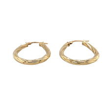 Load image into Gallery viewer, Preowned 9ct Yellow Gold Twisted Oval Creole Earrings with the weight 1.40 grams
