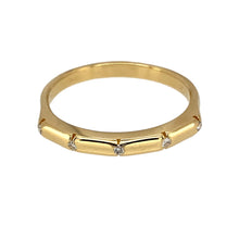 Load image into Gallery viewer, 18ct Gold &amp; Diamond Set Bar Band Ring
