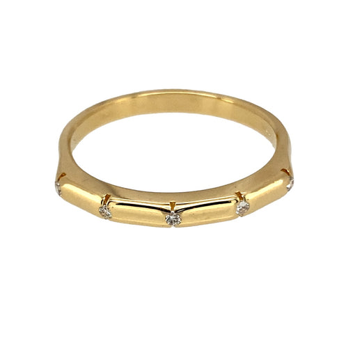 18ct Gold & Diamond Set Bar Band Ring