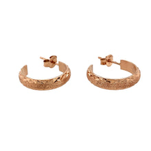 Load image into Gallery viewer, Preowned 9ct Rose Gold Patterned Sparkle Hoop Earrings with the weight 2.10 grams
