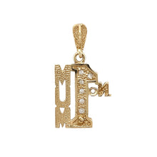 Load image into Gallery viewer, Preowned 9ct Yellow and White Gold &amp; Cubic Zirconia Set No 1 Mum Pendant with the weight 3.20 grams
