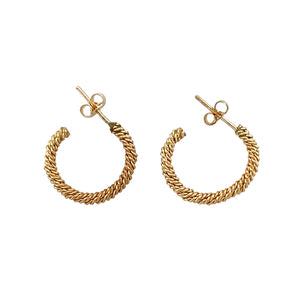 9ct Gold Twisted Half Hoop Stud Earrings