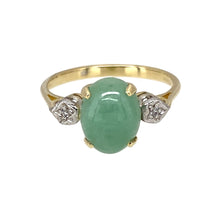 Load image into Gallery viewer, 9ct Gold Diamond &amp; Jade Set Ring
